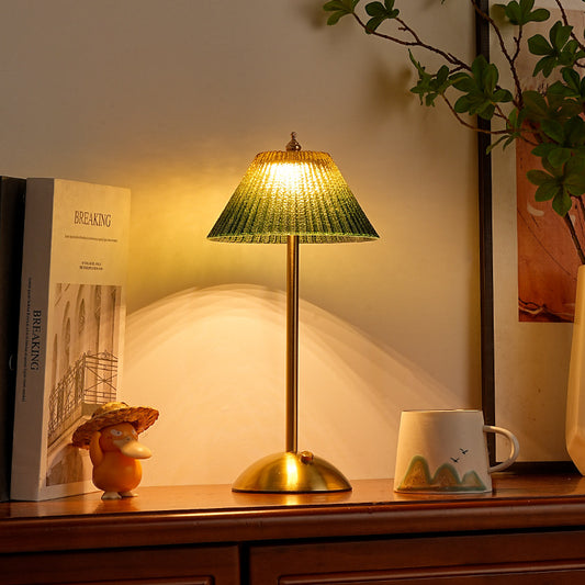 Cream Glass Decorative Bedside Table Lamp
