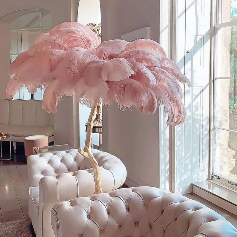 Ostrich Feather Floor Light