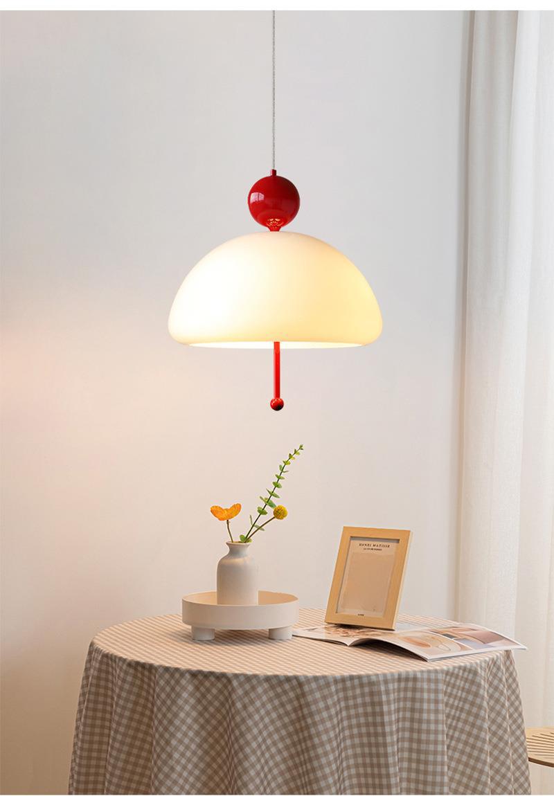 French Vintage Glass Bedside Pendant Lamp