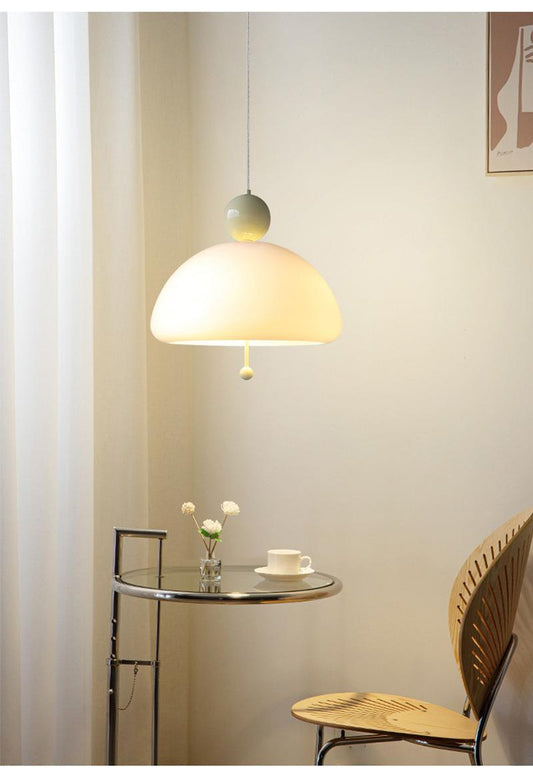 French Vintage Glass Bedside Pendant Lamp