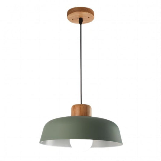 Scandinavian Wooden Bowl Shape Kitchen Pendant Lamp