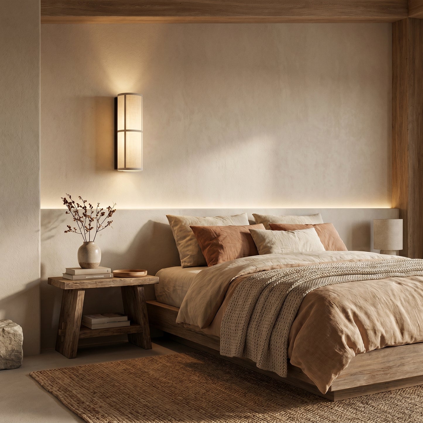 Wabi Sabi Fabric Bedside Wall Light