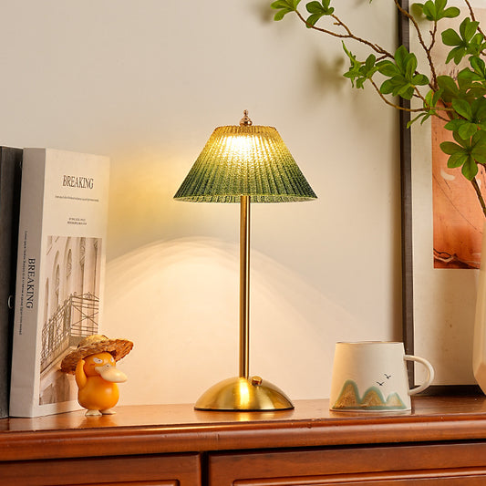 Cream Glass Decorative Bedside Table Lamp