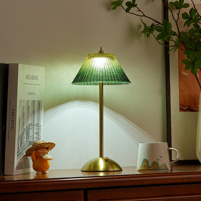 Cream Glass Decorative Bedside Table Lamp
