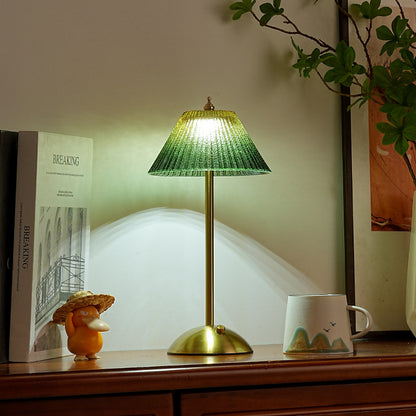 Cream Glass Decorative Bedside Table Lamp