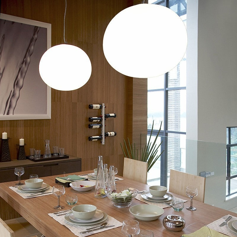 Modern White Glass Sphere Pendant Lamp