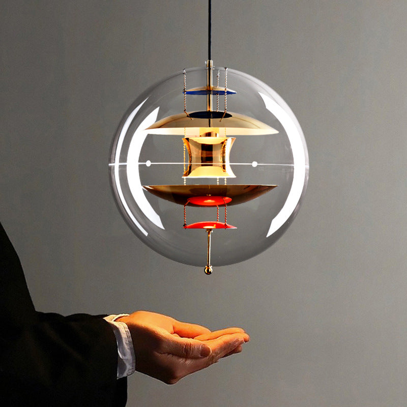 Modern Spherical Planet Atmosphere Pendant Lamp