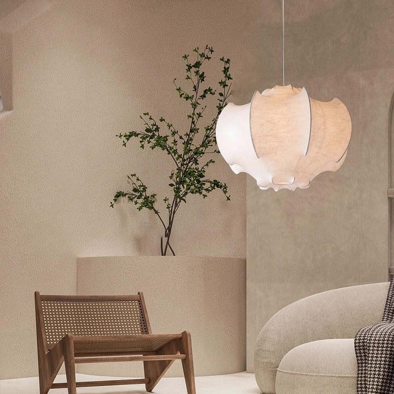 French Vintage Silk Bedside Pendant Lamp