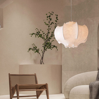 French Vintage Silk Bedside Pendant Lamp