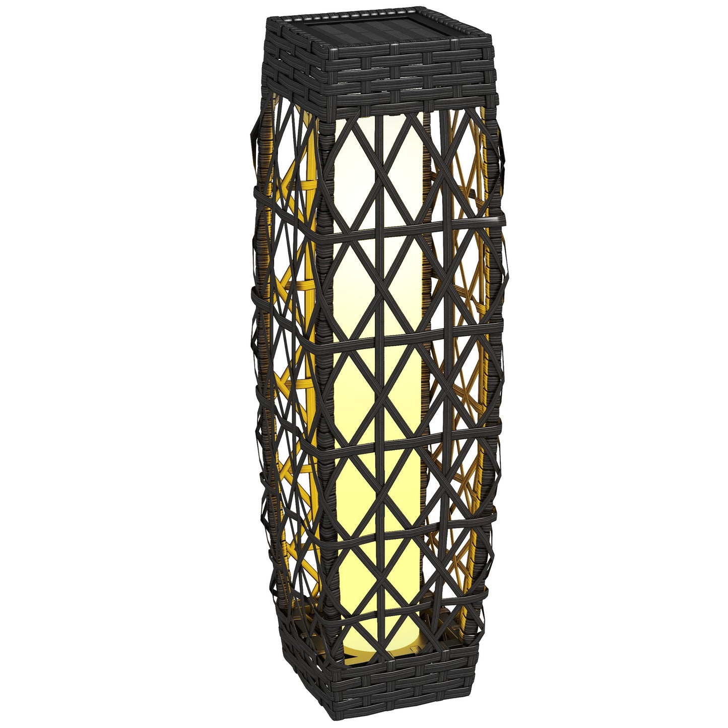 Solar Rattan Outdoor Lantern with Dusk Sensor