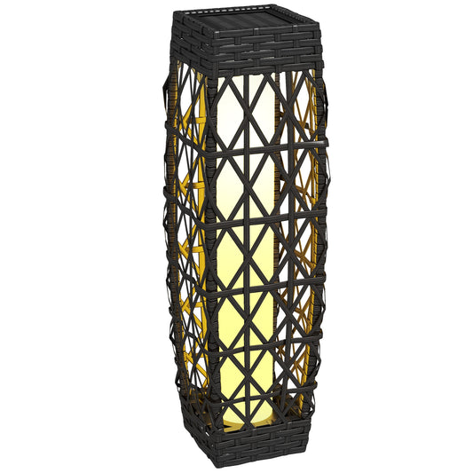 Solar Rattan Outdoor Lantern with Dusk Sensor