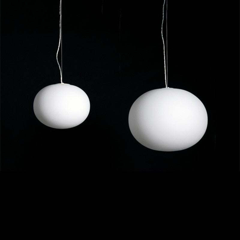 Modern White Glass Sphere Pendant Lamp