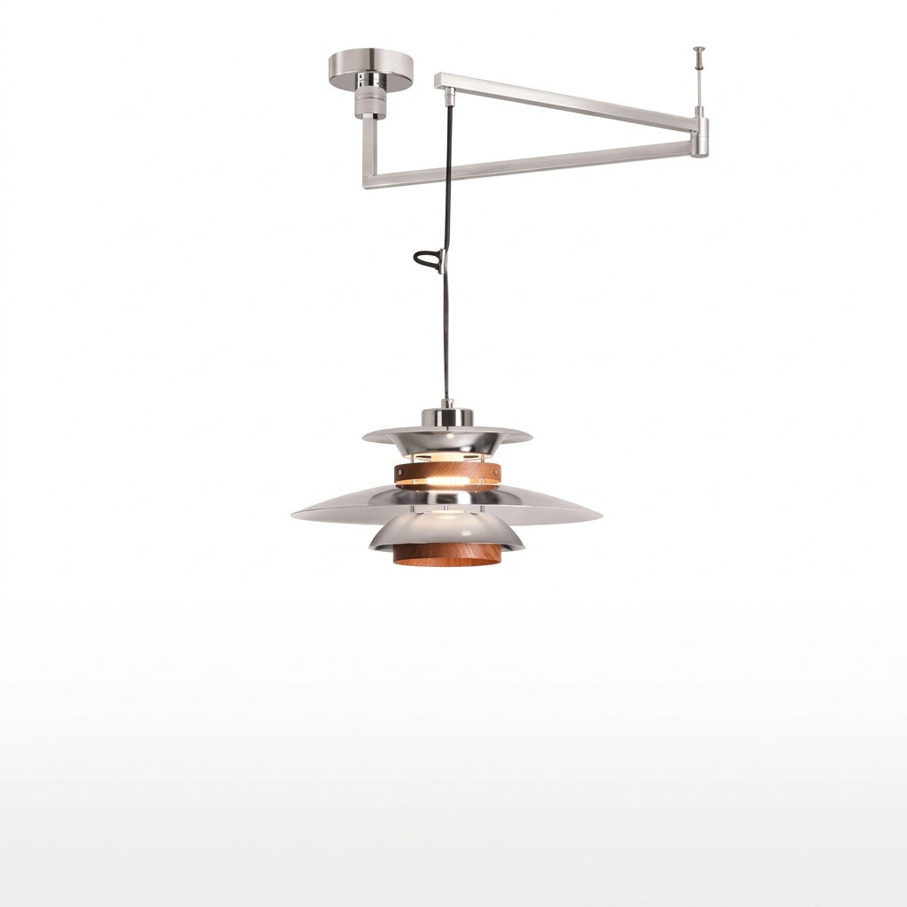 Vintage Bauhaus Swing Arm Pendant Lamp