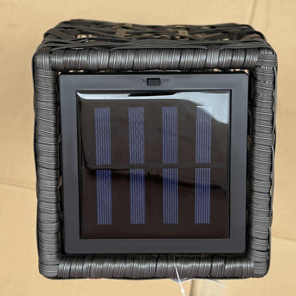 Solar Rattan Outdoor Lantern with Dusk Sensor