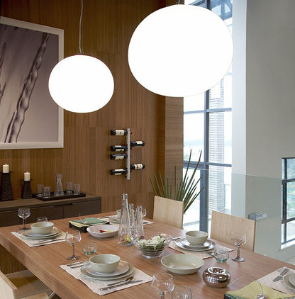 Modern White Glass Sphere Pendant Lamp