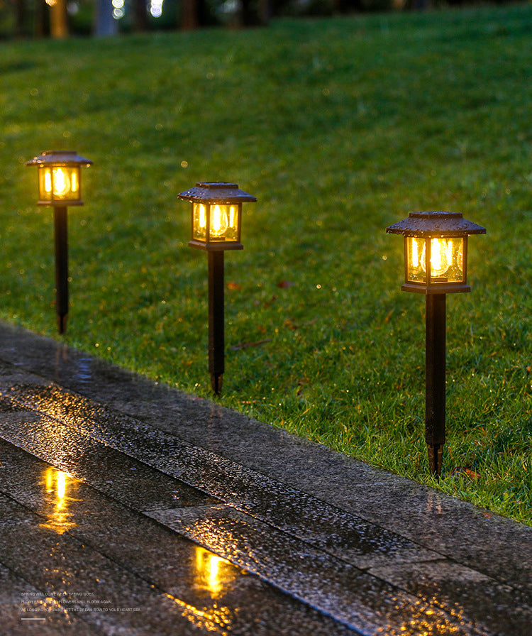 Vintage LED Solar Garden Stake Light