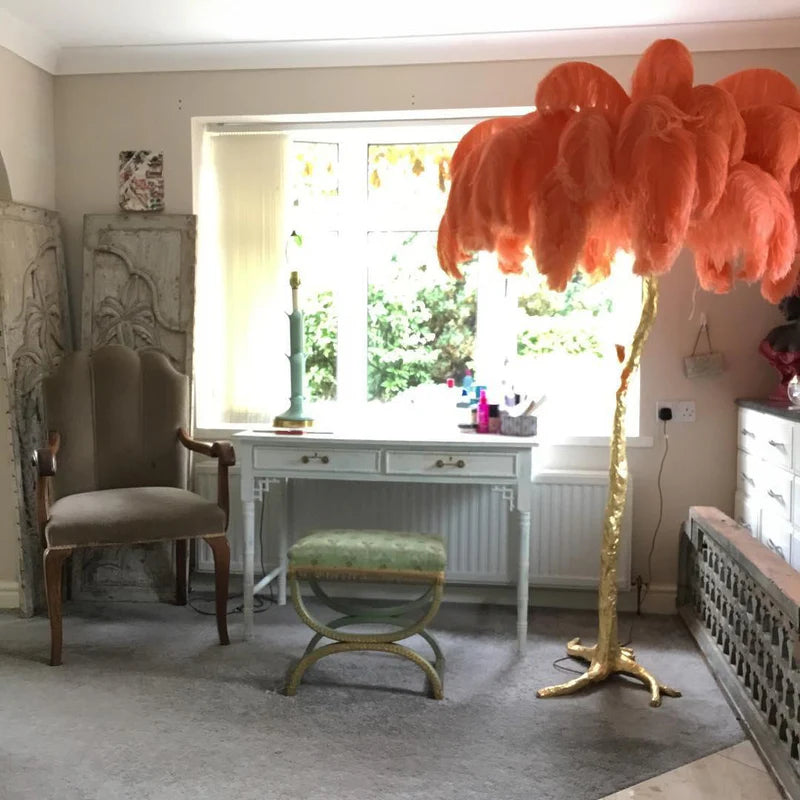 Ostrich Feather Floor Light