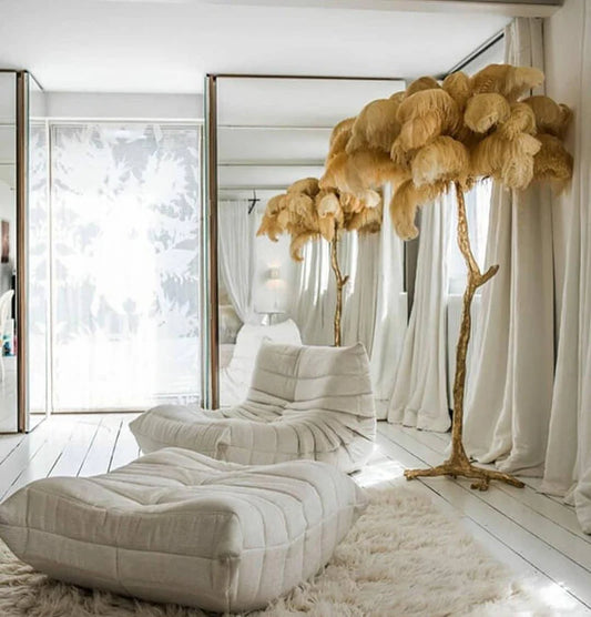 Ostrich Feather Floor Light