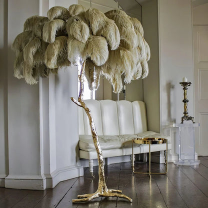 Ostrich Feather Floor Light