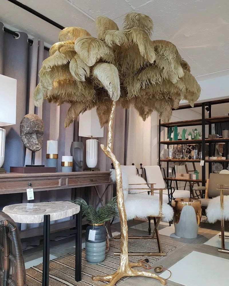 Ostrich Feather Floor Light