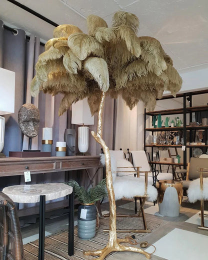 Ostrich Feather Floor Light
