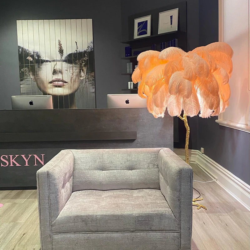 Ostrich Feather Floor Light