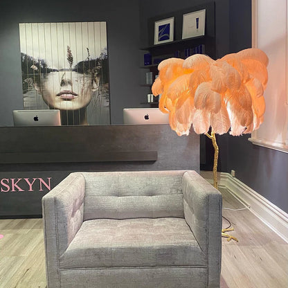 Ostrich Feather Floor Light