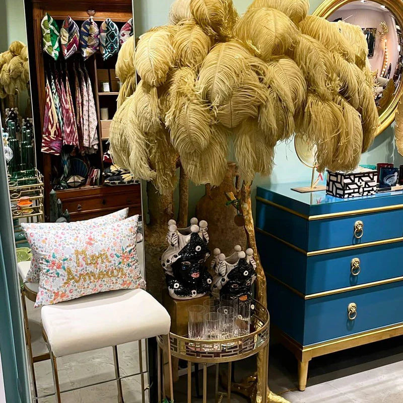 Ostrich Feather Floor Light