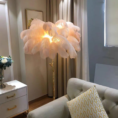 Ostrich Feather Floor Light