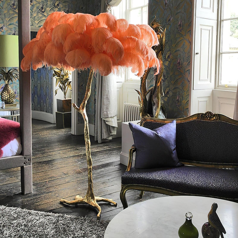 Ostrich Feather Floor Light