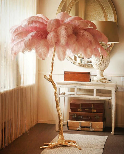 Ostrich Feather Floor Light