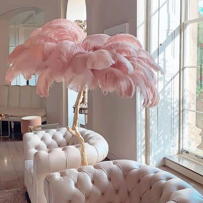 Ostrich Feather Floor Light