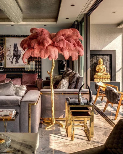 Ostrich Feather Floor Light