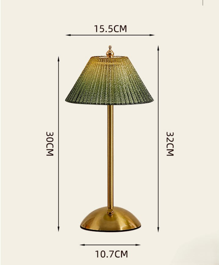 Cream Glass Decorative Bedside Table Lamp