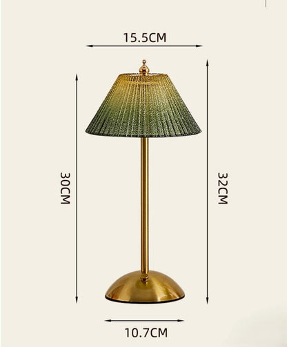 Cream Glass Decorative Bedside Table Lamp