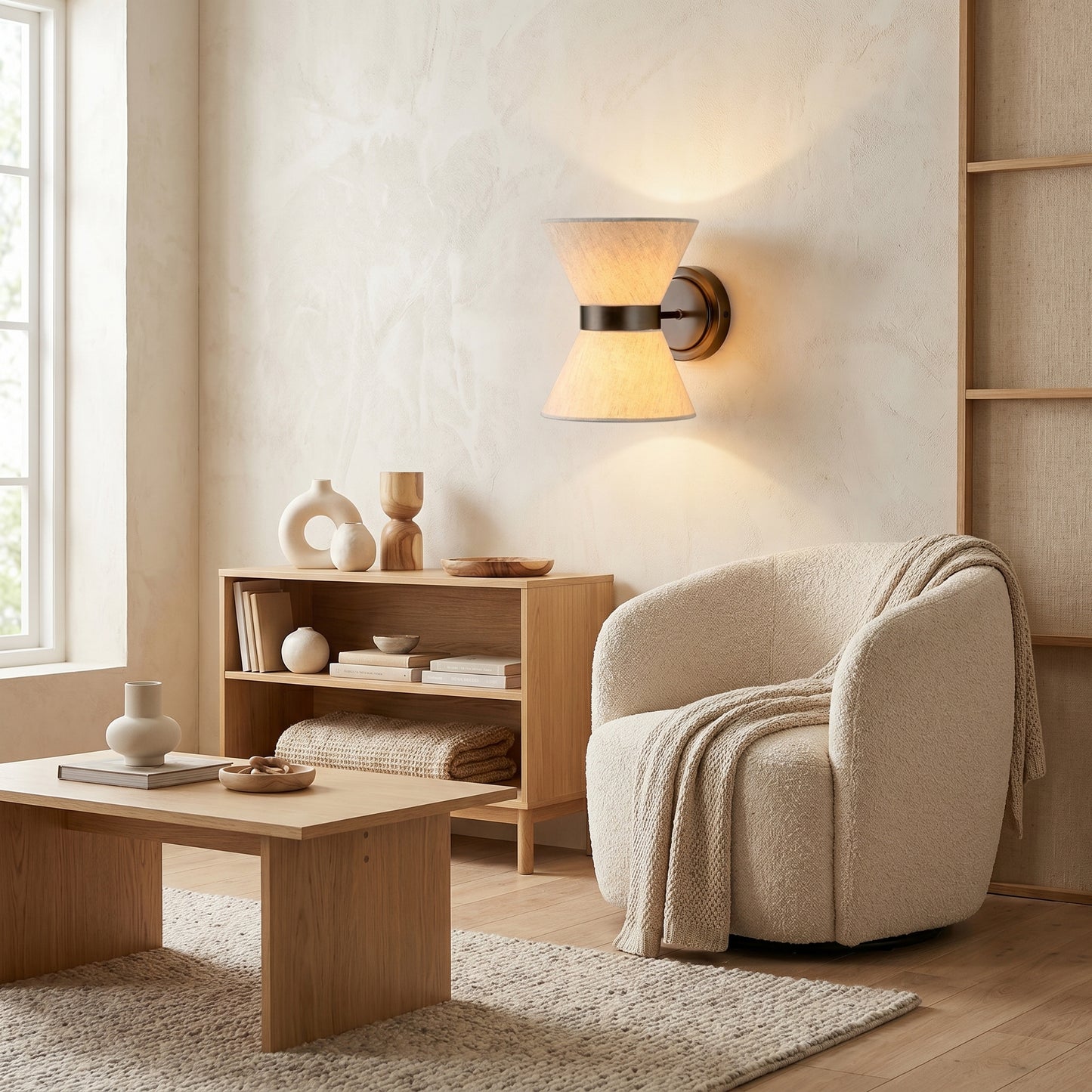 Minimalist Wabi Sabi Fabric Wall Light
