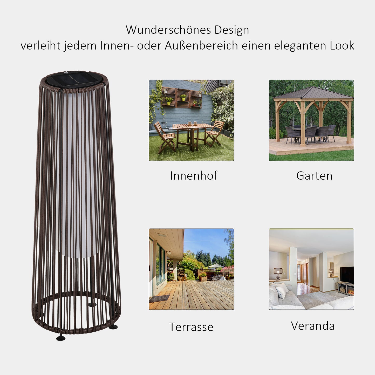Solar Rattan Outdoor Lantern Light