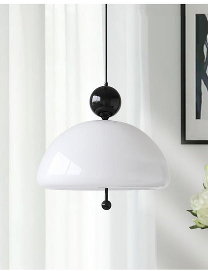 French Vintage Glass Bedside Pendant Lamp
