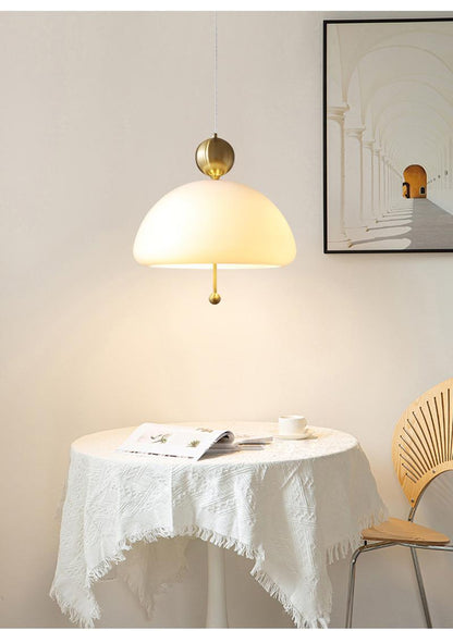 French Vintage Glass Bedside Pendant Lamp