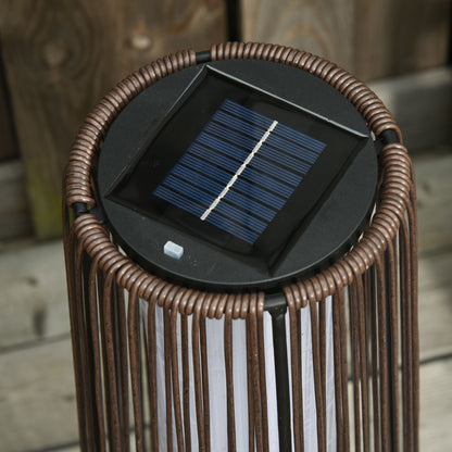 Solar Rattan Outdoor Lantern Light