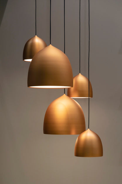 Bauhaus zonsondergang sfeer hanglamp warm amberkleurig