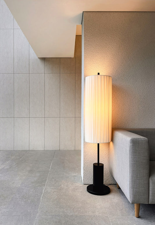Boogvloerlamp met linnen kap moderne arc lamp