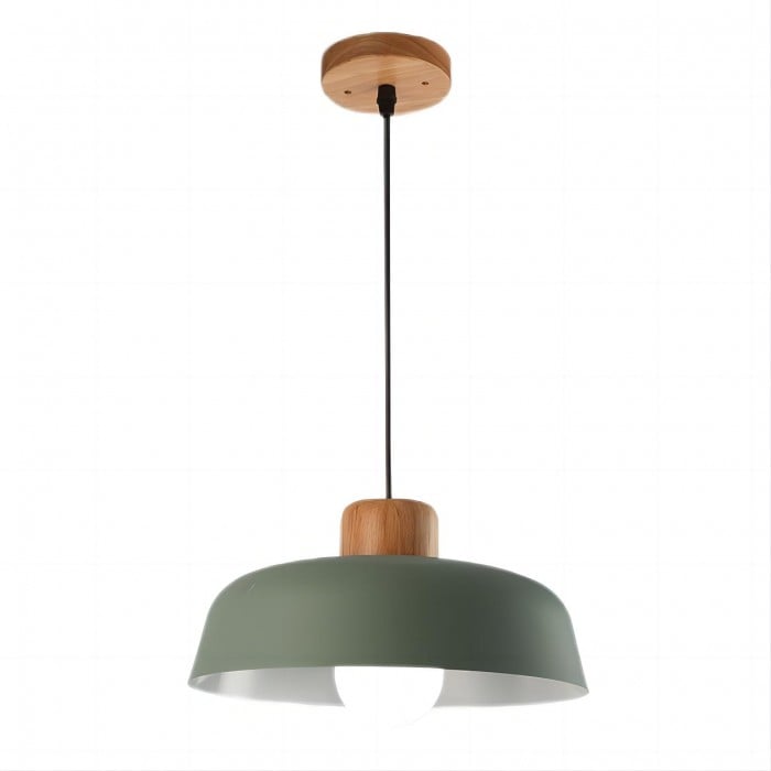 Scandinavian Wooden Bowl Shape Kitchen Pendant Lamp