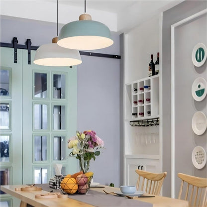 Scandinavian Wooden Bowl Shape Kitchen Pendant Lamp