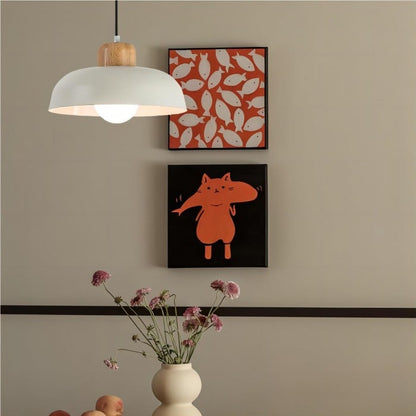 Scandinavian Wooden Bowl Shape Kitchen Pendant Lamp